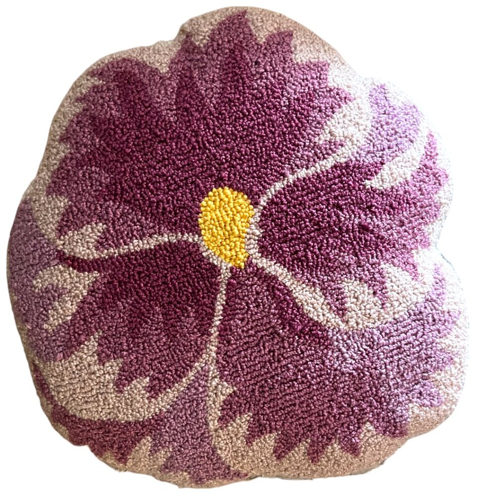 NWOT! Oversized Joann Fabrics Floral Pillow Accent Pillow Pansy 18" x 18" x 3" - Picture 2 of 8